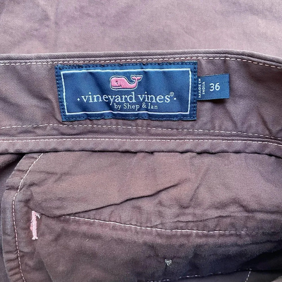 Vineyard Vines Breaker Shorts 9 Inch Inseam Brown Chino Size 36 - Picture 7 of 9